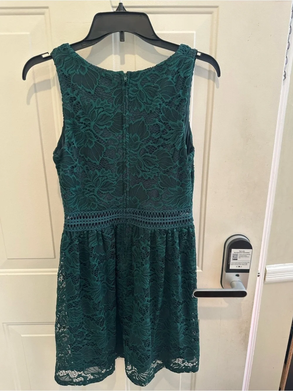 by & by Teal Green Lace V-Neck Sleeveless Dress
